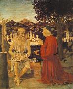 Piero della Francesca St Jerome and a Donor oil painting